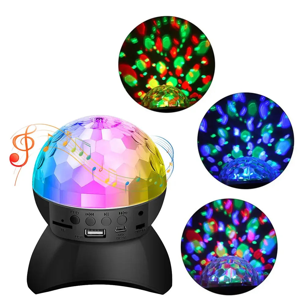 Rechargeable Disco Ball Wireless Music Rotating Stage Light DJ Speakers for Birthday & Christmas Parties Home Appliance Lighting