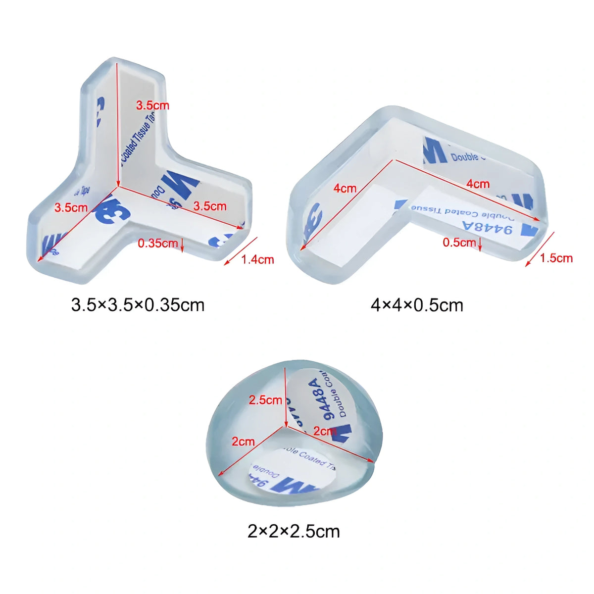 Baby Safety Products Adhesive Plastic Cover Table Round and Square Transparent Edge Silicone Corner Guard Protector