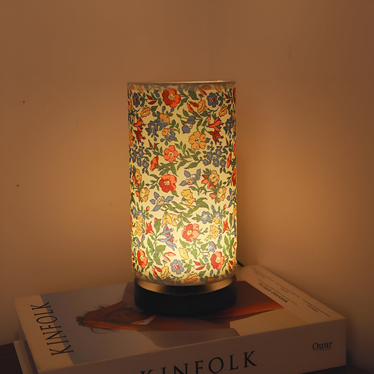 Fabric Table Lamp Bedroom Bedside Lamp Printed Atmosphere Lamp Children's Gift Creative Night Light
