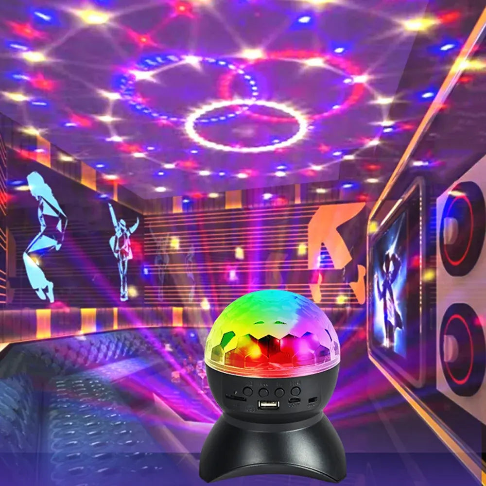 Rechargeable Disco Ball Wireless Music Rotating Stage Light DJ Speakers for Birthday & Christmas Parties Home Appliance Lighting