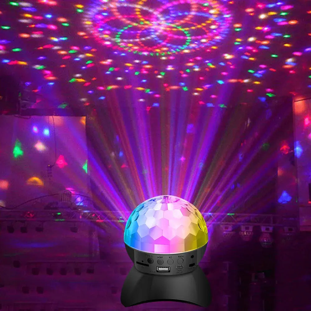 Rechargeable Disco Ball Wireless Music Rotating Stage Light DJ Speakers for Birthday & Christmas Parties Home Appliance Lighting