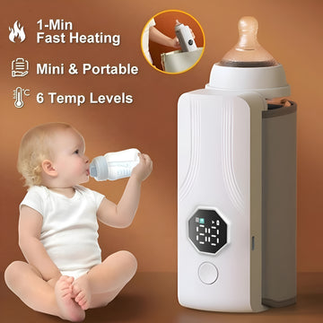 New Portable USB Rechargeable Battery Charge Heated Bottle Milk Warmers for Travel Baby Bottle Warmer for Breastmilk