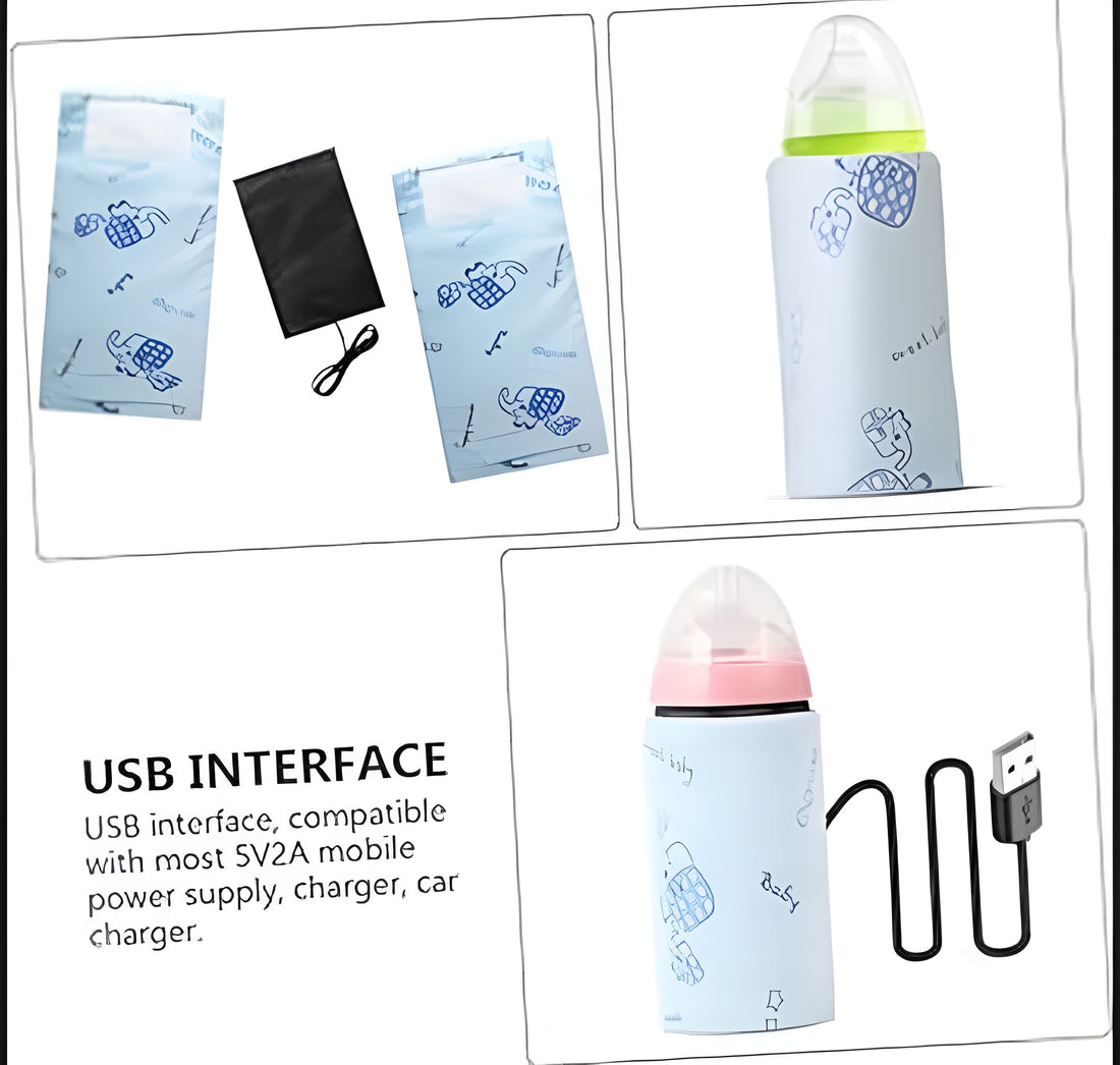 Portable USB Baby Bottle Warmer – Insulated Milk Heater Sleeve