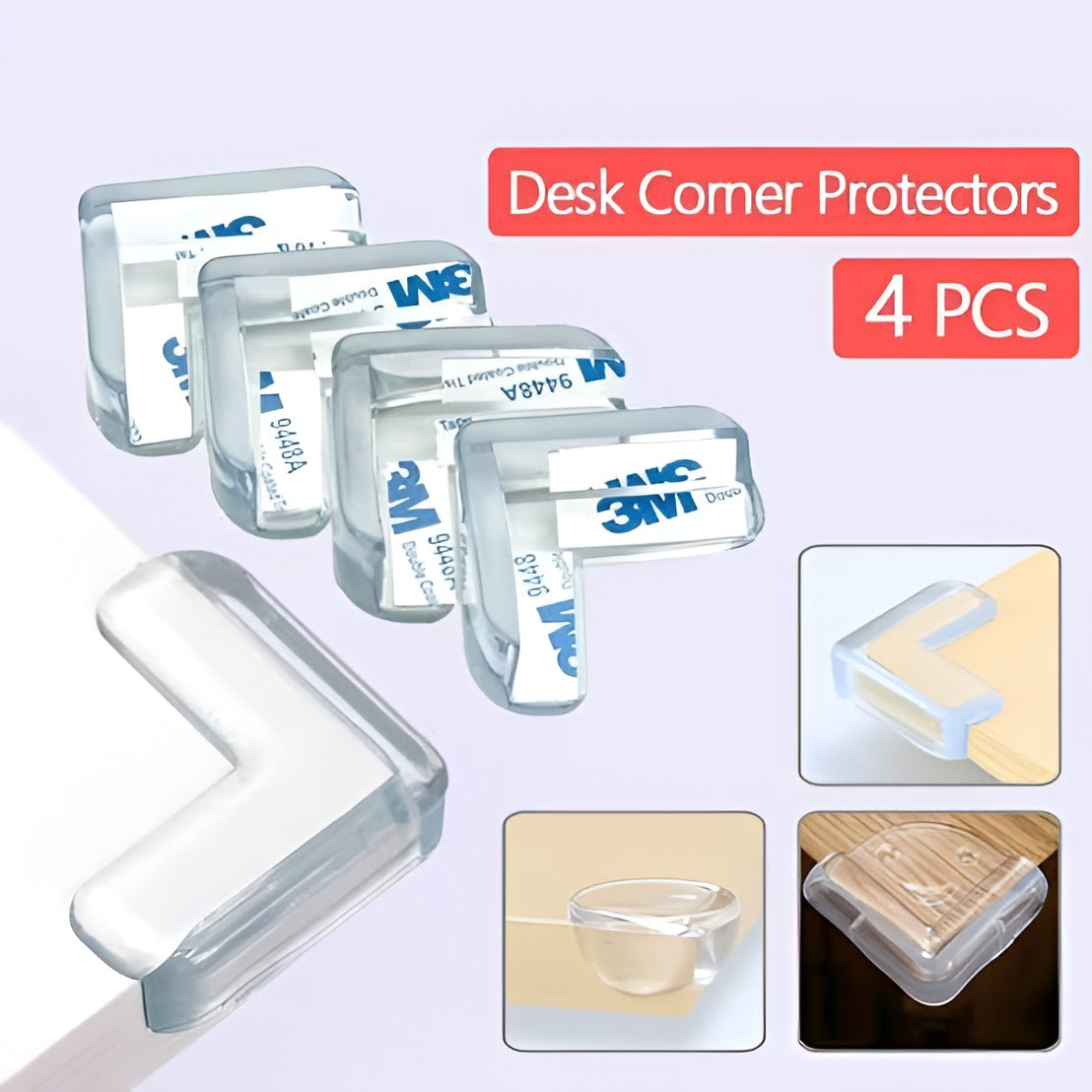 Baby Safety Products Adhesive Plastic Cover Table Round and Square Transparent Edge Silicone Corner Guard Protector